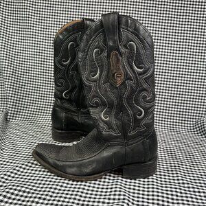 Richie Moon Black Leather Vaquero Cowboy Boots Men's US 7.5 / MEX 26.5